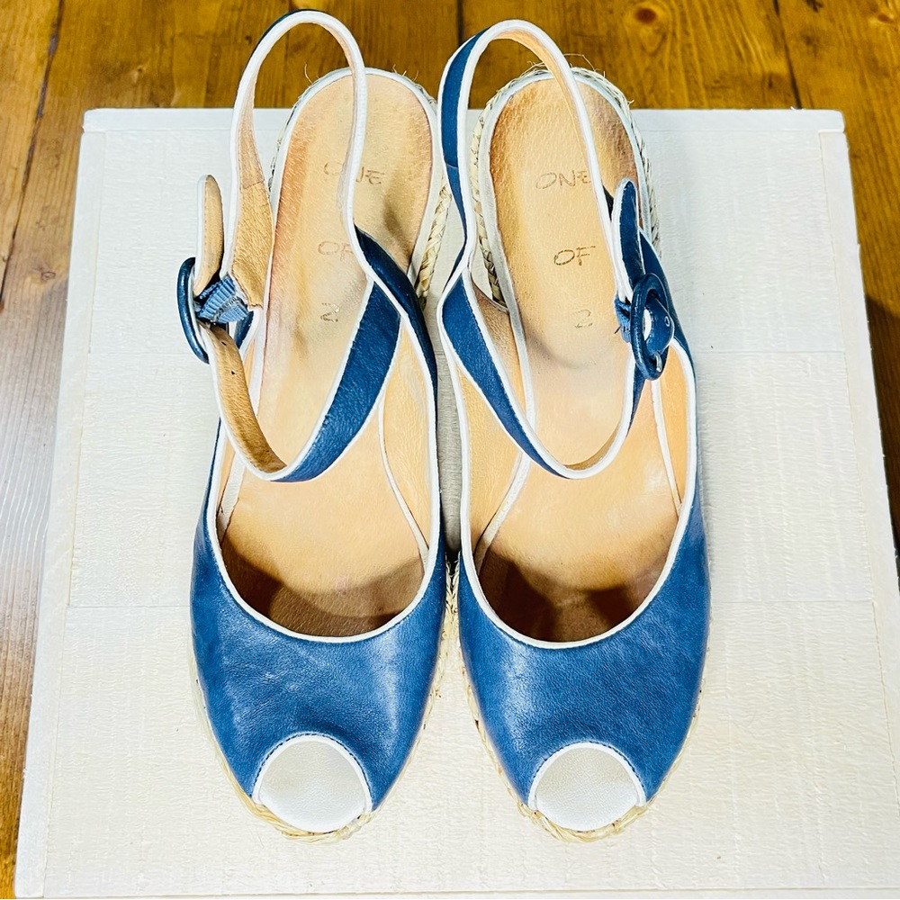 Leather Peep Toe Espadrilles